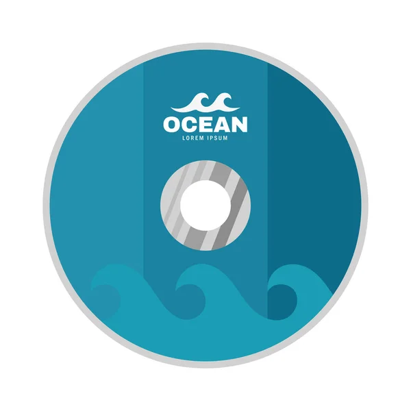 Ocean identity cd — Stock Vector