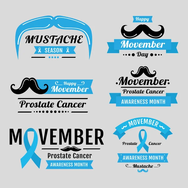 Sechs Movember-Wahlplakate — Stockvektor