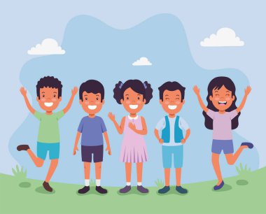 Manzaradaki çocuklar