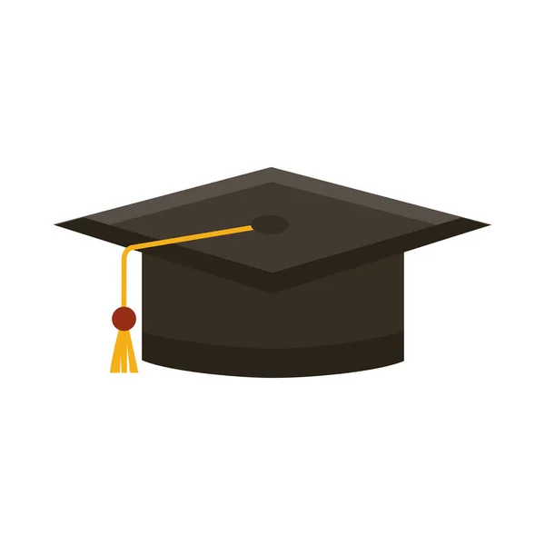 Graduation black hat uniform — Stock Vector