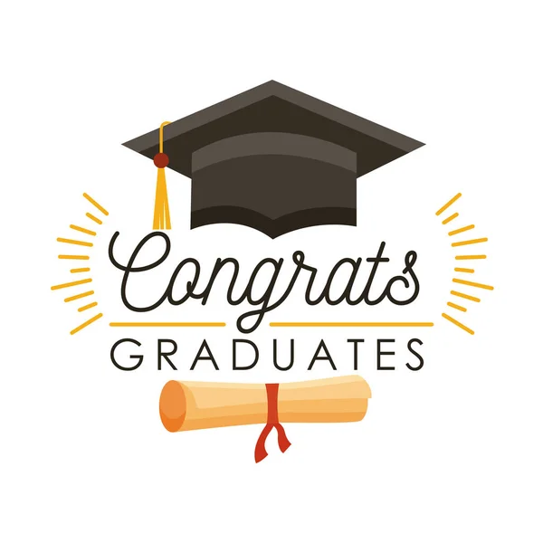 Congrats graduates card — Stock Vector