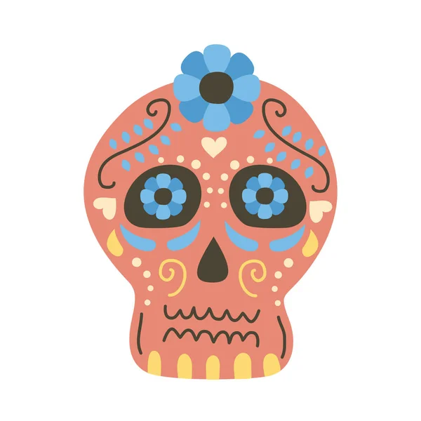 メキシコの頭蓋骨の頭 — ストックベクタ