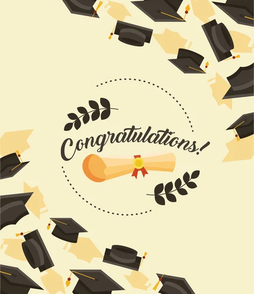 Félicitations aux diplômés invitation — Image vectorielle