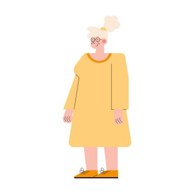 Mutlu büyükanne ayakta