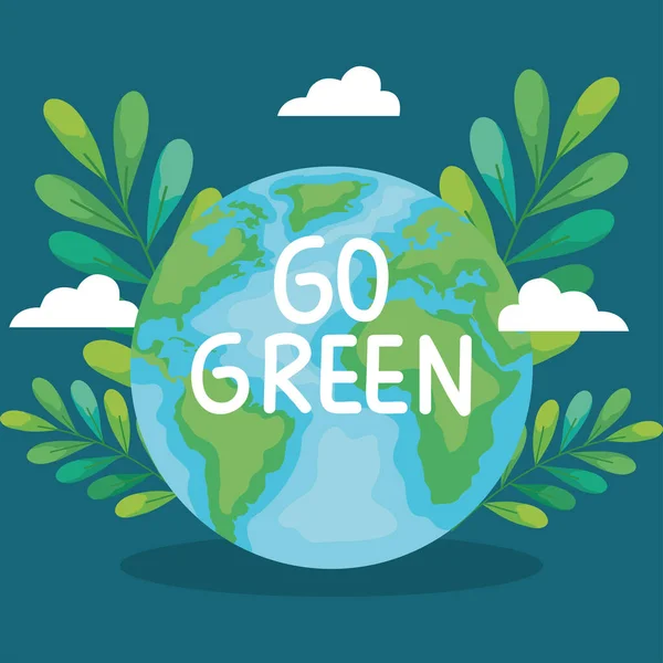 Go green lettering — Stock Vector