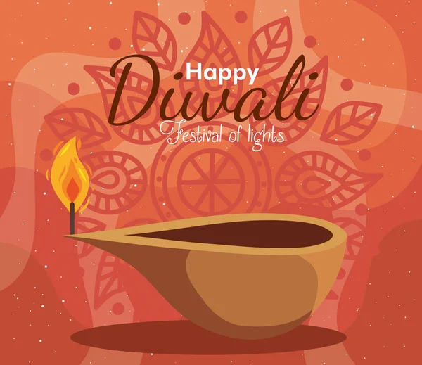 Αφίσα κεριού εορτασμού Diwali — Διανυσματικό Αρχείο