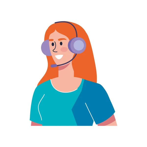 Vrouwelijke hulpstof met headset — Stockvector