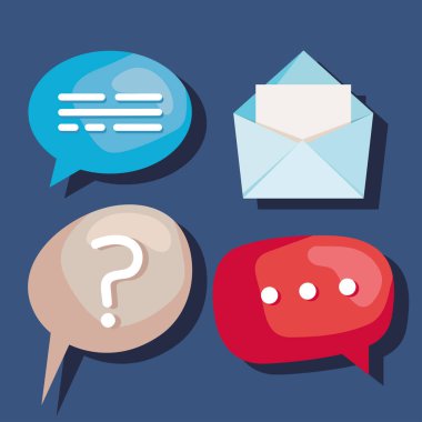 konuşma baloncukları ve zarf