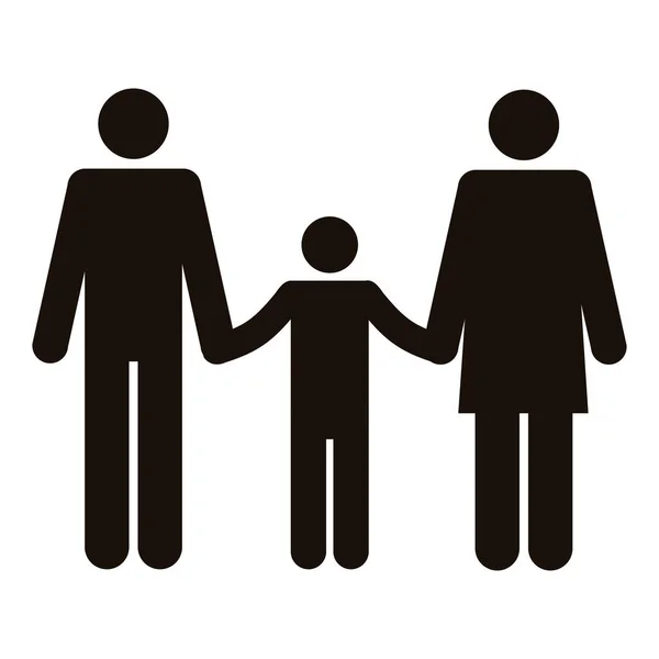 Γονείς και γιος σιλουέτες — Διανυσματικό Αρχείο