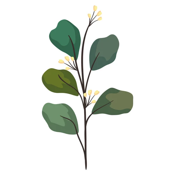 Ветви с цветами и листьями — стоковый вектор