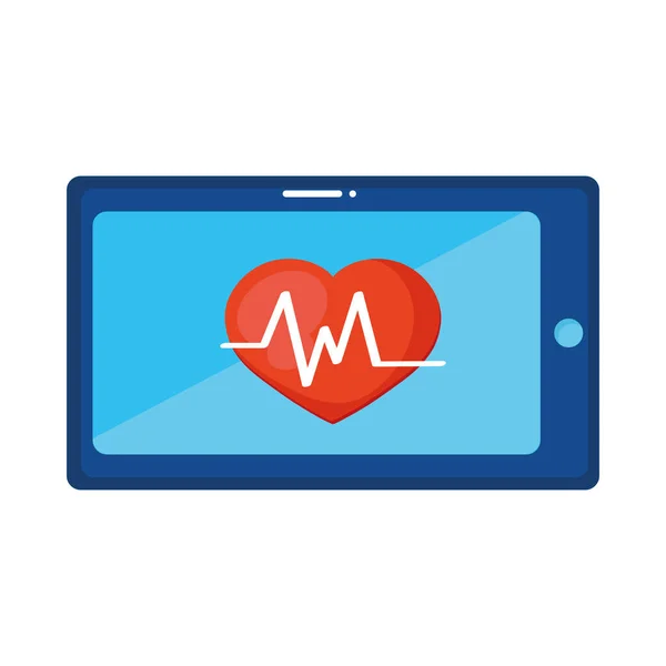 Tablet teknolojisi kalp atışı — Stok Vektör