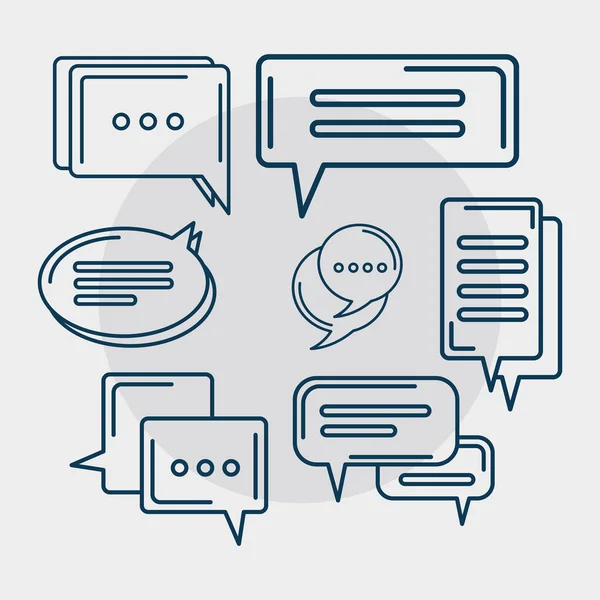 Seven gray chat icons — Stock Vector