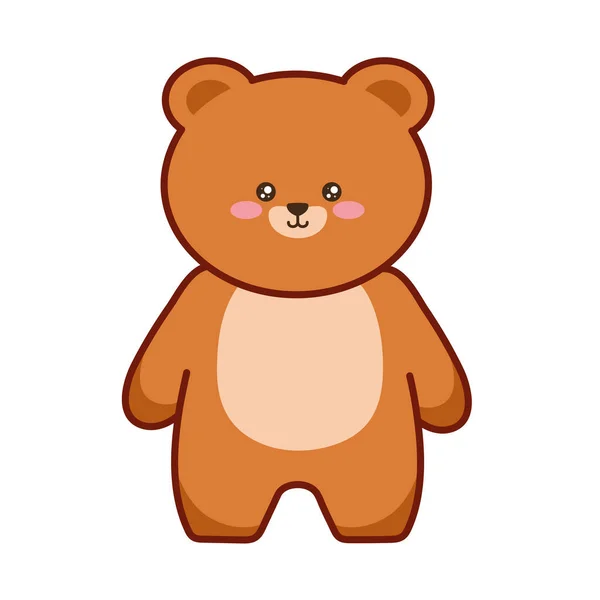 Lindo oso teddy kawaii — Archivo Imágenes Vectoriales