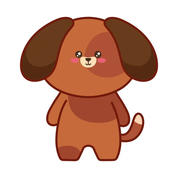Aranyos kis kawaii kutya — Stock Vector