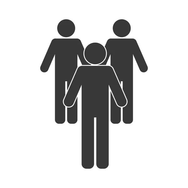 Tres avatares de siluetas masculinas — Vector de stock