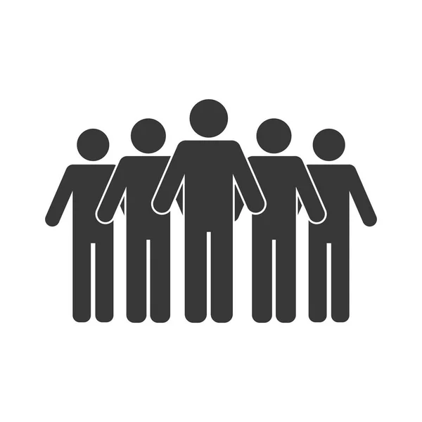Cinq silhouettes figures avatars — Image vectorielle