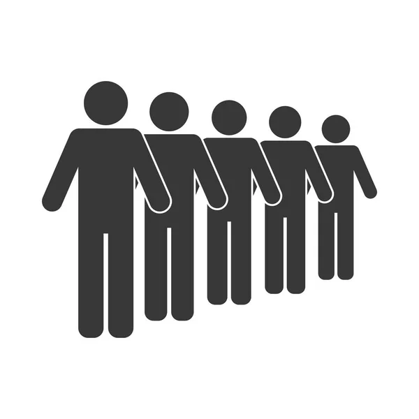 Five male silhouettes avatars — Stock Vector