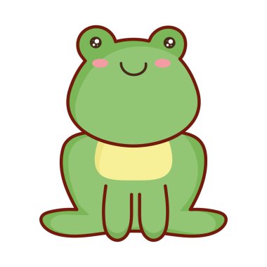 Şirin küçük kawaii kurbağası.