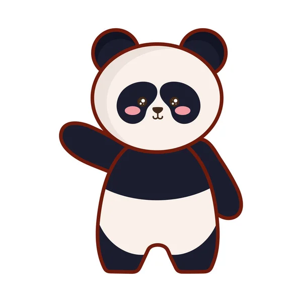 Pequeño oso kawaii panda — Vector de stock