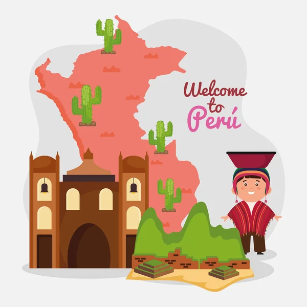 Welcome to peru card — стоковый вектор