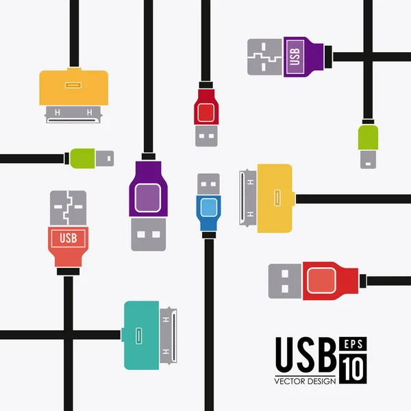 Design USB — Vettoriale Stock