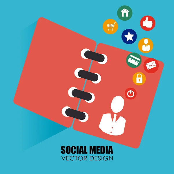 Projekt media społeczne — Wektor stockowy