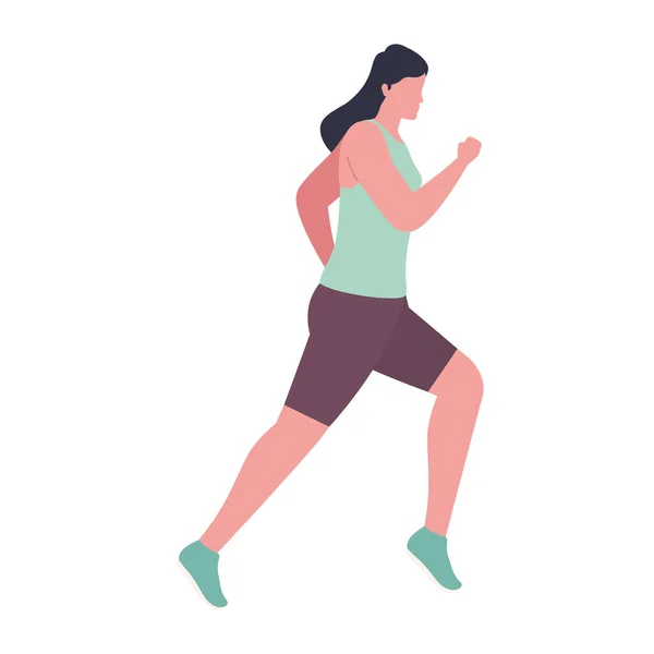 Woman running in marathon — Stock Vector