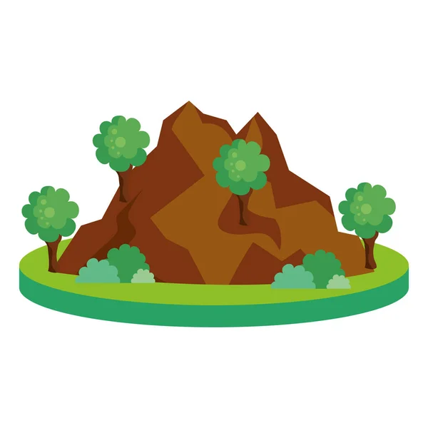 Montaña con árboles — Vector de stock