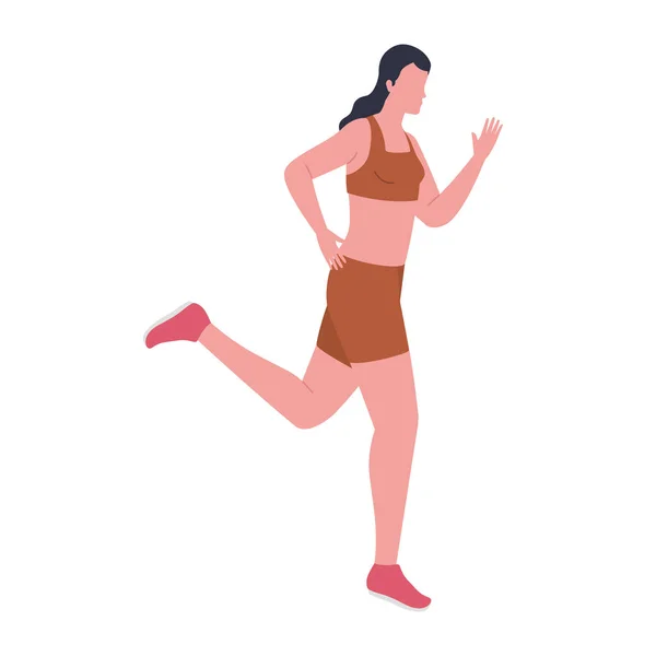 Mujer del deporte en maratón — Vector de stock