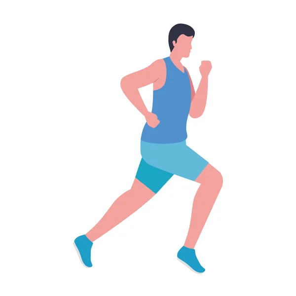 Atleta hombre en maratón — Vector de stock