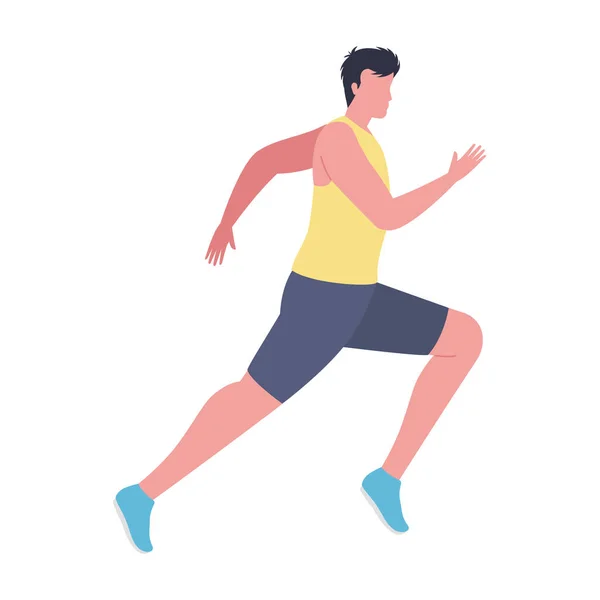 Sportovní muž v maratonu — Stockový vektor