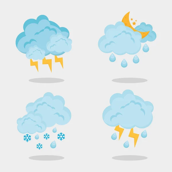 天气预报4项 — 图库矢量图片