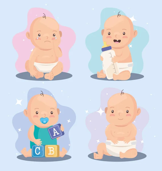 Små baby pojkar — Stock vektor