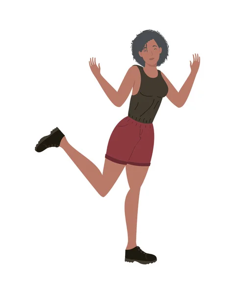 Afro femme caractère — Image vectorielle