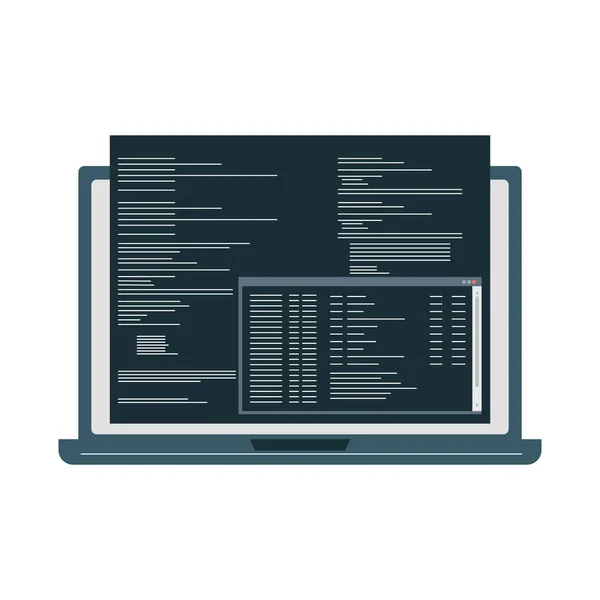 Codice di programmazione nel computer portatile — Vettoriale Stock