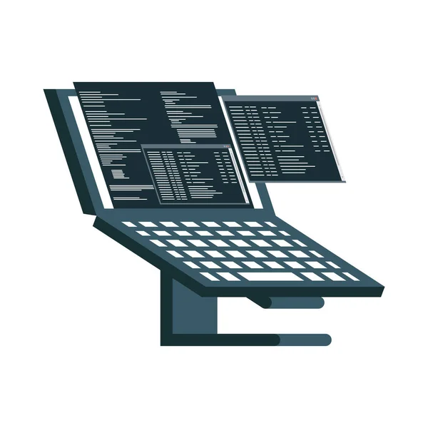 Laptop mit Programmiercode — Stockvektor