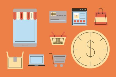 9 adet çevrimiçi simge