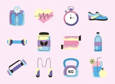 12 sağlıklı yaşam biçimi simgesi