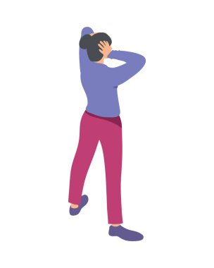 Stresli kadın ayakta