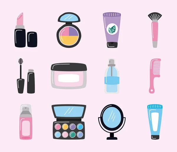 Douze icônes de salon de beauté — Image vectorielle
