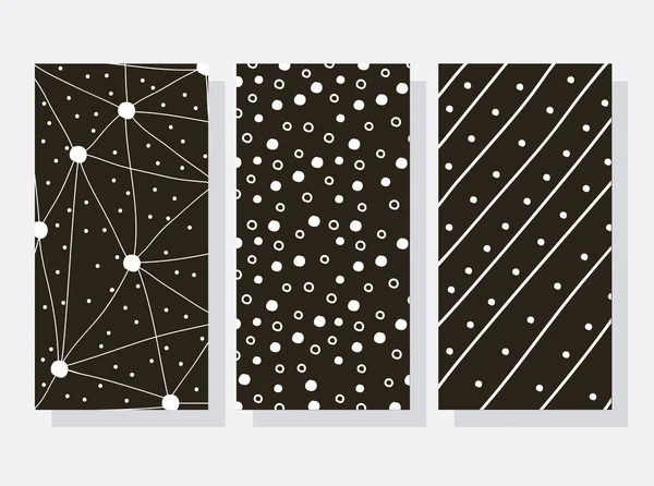 Trois styles de textures monochromes — Image vectorielle