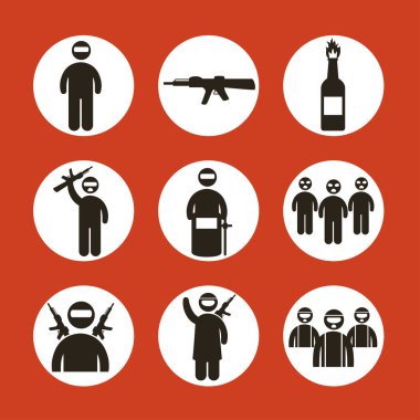 Dokuz aşırılık yanlısı siluet simgesi