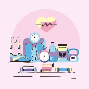 On bir sağlıklı yaşam tarzı simgesi