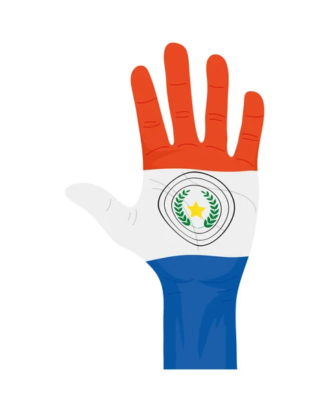 Paraguayská vlajka v ruce — Stockový vektor