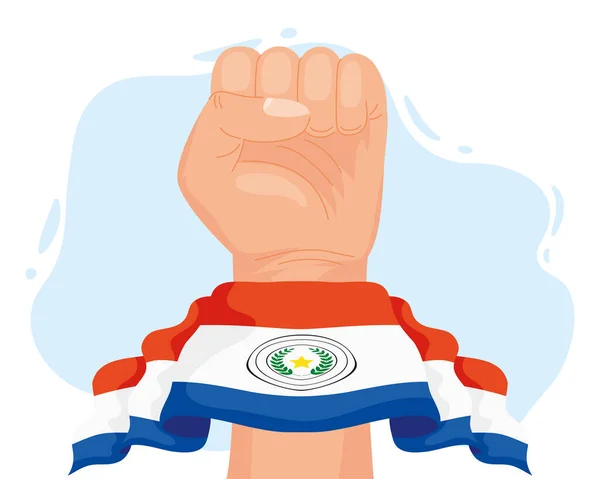 Bojová ruka s paraguayskou vlajkou — Stockový vektor