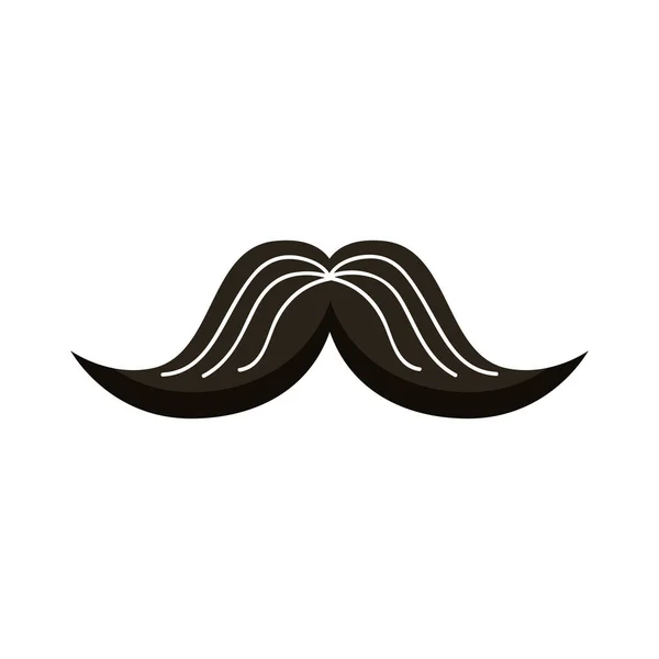 Mustache black silhouette style — Stock Vector