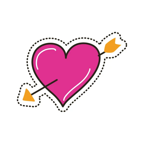 Heart with arrow patch — Stock Vector