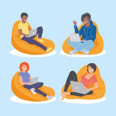 İş arkadaşları, dört karakter.