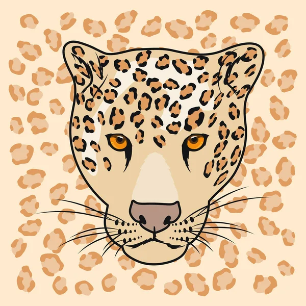 Divoká leopardí hlava — Stockový vektor