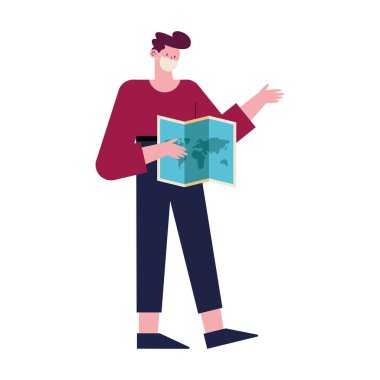 Yüz maskesi takan adam